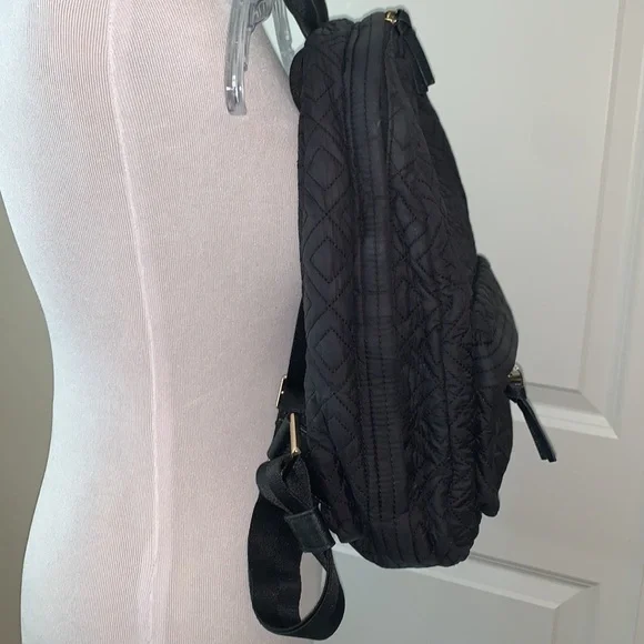 TORY BURCH GORGEOUS JET BLACK QUILTED BACKPACK - Picture 4 of 11